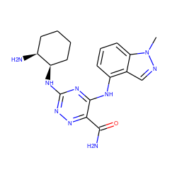 Cn1ncc2c(Nc3nc(N[C@@H]4CCCC[C@@H]4N)nnc3C(N)=O)cccc21 ZINC000205940908