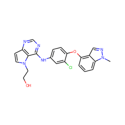 Cn1ncc2c(Oc3ccc(Nc4ncnc5ccn(CCO)c45)cc3Cl)cccc21 ZINC000084668857