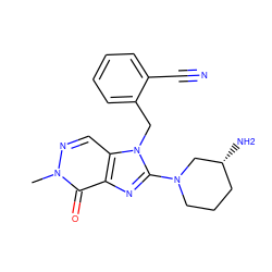 Cn1ncc2c(nc(N3CCC[C@@H](N)C3)n2Cc2ccccc2C#N)c1=O ZINC000014953948