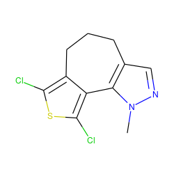 Cn1ncc2c1-c1c(Cl)sc(Cl)c1CCC2 ZINC000013537799