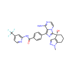 Cn1ncc2c1CCC[C@]2(O)c1nc(-c2ccc(C(=O)Nc3cc(C(F)(F)F)ccn3)cc2)c2c(N)nccn12 ZINC000217062317