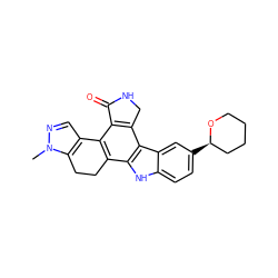 Cn1ncc2c1CCc1c-2c2c(c3c1[nH]c1ccc([C@@H]4CCCCO4)cc13)CNC2=O ZINC000049047245