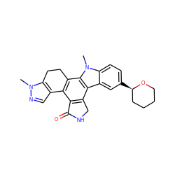 Cn1ncc2c1CCc1c-2c2c(c3c4cc([C@@H]5CCCCO5)ccc4n(C)c13)CNC2=O ZINC000049035190