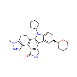 Cn1ncc2c1CCc1c-2c2c(c3c4cc([C@@H]5CCCCO5)ccc4n(C4CCCC4)c13)CNC2=O ZINC000049036597