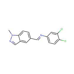 Cn1ncc2cc(/C=N/c3ccc(Cl)c(Cl)c3)ccc21 ZINC000147403666