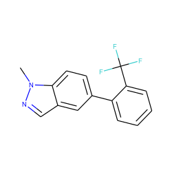 Cn1ncc2cc(-c3ccccc3C(F)(F)F)ccc21 ZINC000169325669