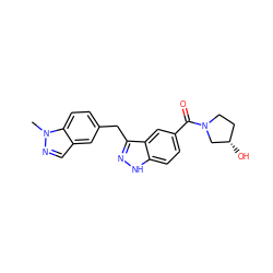 Cn1ncc2cc(Cc3n[nH]c4ccc(C(=O)N5CC[C@H](O)C5)cc34)ccc21 ZINC000653725001