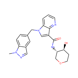 Cn1ncc2cc(Cn3cc(C(=O)N[C@H]4COCC[C@@H]4O)c4ncccc43)ccc21 ZINC000473135169