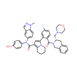 Cn1ncc2cc(N(C(=O)c3cc(-c4cc(F)ccc4C(=O)N4Cc5ccccc5C[C@H]4CN4CCOCC4)n4c3CCCC4)c3ccc(O)cc3)ccc21 ZINC000218038145