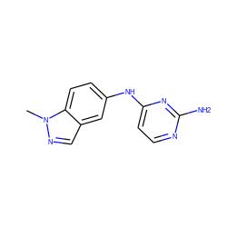 Cn1ncc2cc(Nc3ccnc(N)n3)ccc21 ZINC000063540168