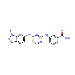 Cn1ncc2ccc(Nc3ccnc(Nc4cccc(C(N)=O)c4)n3)cc21 ZINC000028950571