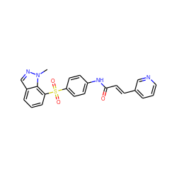 Cn1ncc2cccc(S(=O)(=O)c3ccc(NC(=O)/C=C/c4cccnc4)cc3)c21 ZINC000225947937