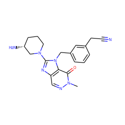 Cn1ncc2nc(N3CCC[C@@H](N)C3)n(Cc3cccc(CC#N)c3)c2c1=O ZINC000014953908