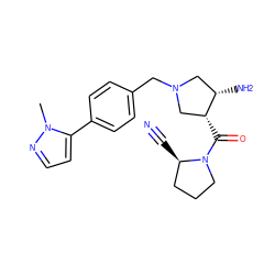 Cn1nccc1-c1ccc(CN2C[C@H](N)[C@H](C(=O)N3CCC[C@H]3C#N)C2)cc1 ZINC000028955092