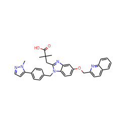 Cn1nccc1-c1ccc(Cn2c(CC(C)(C)C(=O)O)nc3cc(OCc4ccc5ccccc5n4)ccc32)cc1 ZINC000226108673