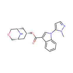 Cn1nccc1-n1cc(C(=O)O[C@H]2C[C@H]3COC[C@@H](C2)N3)c2ccccc21 ZINC001772589709