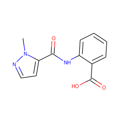 Cn1nccc1C(=O)Nc1ccccc1C(=O)O ZINC000000535660