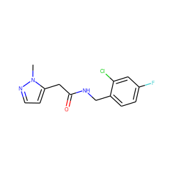 Cn1nccc1CC(=O)NCc1ccc(F)cc1Cl ZINC000095565447