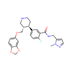 Cn1nccc1CNC(=O)c1cc([C@@H]2CCNC[C@H]2COc2ccc3c(c2)OCO3)ccc1F ZINC001772628457