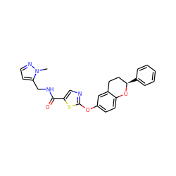 Cn1nccc1CNC(=O)c1cnc(Oc2ccc3c(c2)CC[C@@H](c2ccccc2)O3)s1 ZINC000169710416