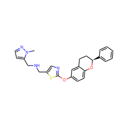 Cn1nccc1CNCc1cnc(Oc2ccc3c(c2)CC[C@@H](c2ccccc2)O3)s1 ZINC000145647670