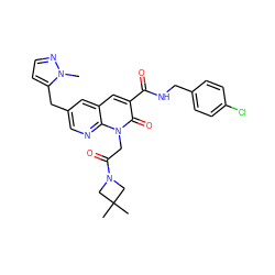 Cn1nccc1Cc1cnc2c(c1)cc(C(=O)NCc1ccc(Cl)cc1)c(=O)n2CC(=O)N1CC(C)(C)C1 ZINC000221749431