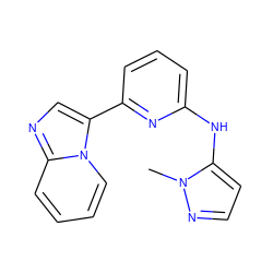 Cn1nccc1Nc1cccc(-c2cnc3ccccn23)n1 ZINC000029044455