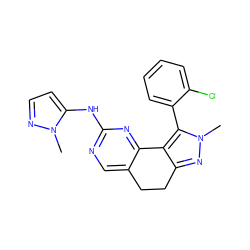 Cn1nccc1Nc1ncc2c(n1)-c1c(nn(C)c1-c1ccccc1Cl)CC2 ZINC000169702145