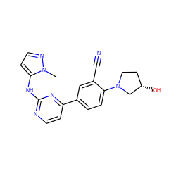 Cn1nccc1Nc1nccc(-c2ccc(N3CC[C@H](O)C3)c(C#N)c2)n1 ZINC000113825541