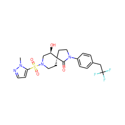 Cn1nccc1S(=O)(=O)N1CC[C@@]2(CCN(c3ccc(CC(F)(F)F)cc3)C2=O)[C@H](O)C1 ZINC000096167532