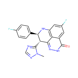 Cn1ncnc1[C@H]1c2n[nH]c(=O)c3cc(F)cc(c23)N[C@@H]1c1ccc(F)cc1 ZINC000072318110