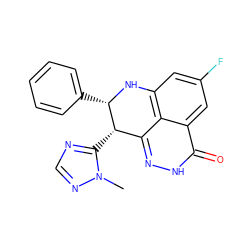 Cn1ncnc1[C@H]1c2n[nH]c(=O)c3cc(F)cc(c23)N[C@H]1c1ccccc1 ZINC000117866741