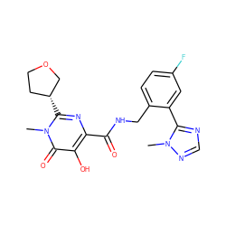 Cn1ncnc1-c1cc(F)ccc1CNC(=O)c1nc([C@@H]2CCOC2)n(C)c(=O)c1O ZINC000149765103