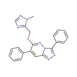 Cn1ncnc1COc1nn2c(-c3ccccc3)nnc2cc1-c1ccccc1 ZINC000013675142