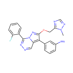 Cn1ncnc1COc1nn2c(-c3ccccc3F)nncc2c1-c1cccc(N)c1 ZINC000036088272