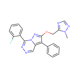 Cn1ncnc1COc1nn2c(-c3ccccc3F)nncc2c1-c1ccccc1 ZINC000000602587