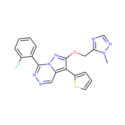 Cn1ncnc1COc1nn2c(-c3ccccc3F)nncc2c1-c1cccs1 ZINC000036088310