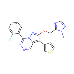 Cn1ncnc1COc1nn2c(-c3ccccc3F)nncc2c1-c1ccsc1 ZINC000034867320