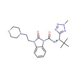 Cn1nnc([C@@H](NC(=O)n2c(=O)n(CCN3CCOCC3)c3ccccc32)C(C)(C)C)n1 ZINC000040430897