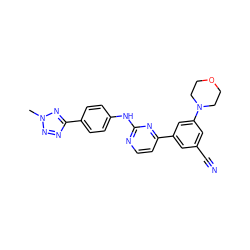 Cn1nnc(-c2ccc(Nc3nccc(-c4cc(C#N)cc(N5CCOCC5)c4)n3)cc2)n1 ZINC000045284919