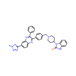 Cn1nnc(-c2ccc3nc(-c4ccc(CN5CCC(n6c(=O)[nH]c7ccccc76)CC5)cc4)c(-c4ccccc4)nc3c2)n1 ZINC000014957951