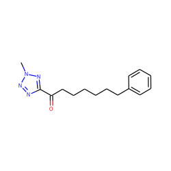 Cn1nnc(C(=O)CCCCCCc2ccccc2)n1 ZINC000040875223