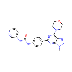 Cn1nnc2c(N3CCOCC3)nc(-c3ccc(NC(=O)Nc4cccnc4)cc3)nc21 ZINC000045338419