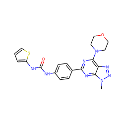 Cn1nnc2c(N3CCOCC3)nc(-c3ccc(NC(=O)Nc4cccs4)cc3)nc21 ZINC000045338421