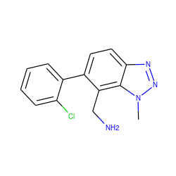 Cn1nnc2ccc(-c3ccccc3Cl)c(CN)c21 ZINC000029125279