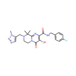 Cn1nncc1CN1CCn2c(nc(C(=O)NCc3ccc(F)cc3)c(O)c2=O)C1(C)C ZINC000035017636