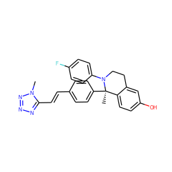 Cn1nnnc1/C=C/c1ccc([C@]2(C)c3ccc(O)cc3CCN2c2ccc(F)cc2)cc1 ZINC001772587383