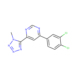 Cn1nnnc1-c1cc(-c2ccc(Cl)c(Cl)c2)ncn1 ZINC000118369041