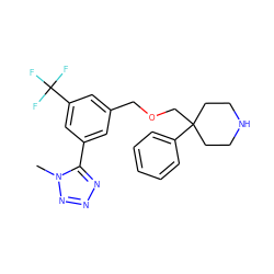 Cn1nnnc1-c1cc(COCC2(c3ccccc3)CCNCC2)cc(C(F)(F)F)c1 ZINC000149598567