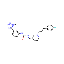 Cn1nnnc1-c1cccc(NC(=O)NC[C@H]2CCCN(CCCc3ccc(F)cc3)C2)c1 ZINC000013976028